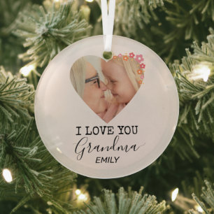 Ich liebe dich Oma   Personalisierter Weihnachtssc Ornament Aus Glas