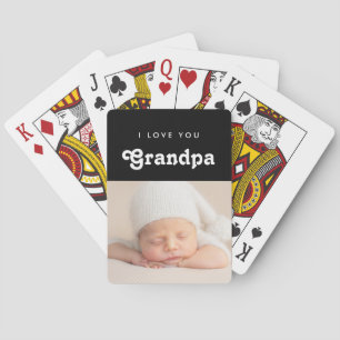 Ich liebe dich Opa benutzerdefiniertes Foto Spielkarten