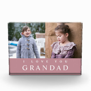 Ich liebe dich Opa Rosa 2 Foto-Collage-Block Fotoblock