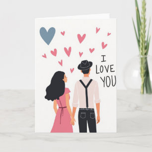 Ich liebe dich Paar-Herzen-Karte Karte