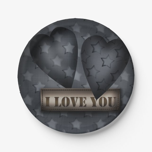 Ich Liebe dich Pappteller (Vorderseite)