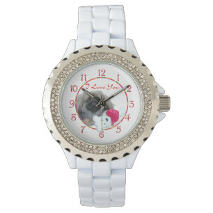 Ich liebe dich Pekingese Welpe Armbanduhr
