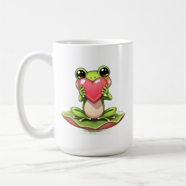 Ich liebe Dich | Personalisierte Chibi-Kröte Kaffeetasse (Links)