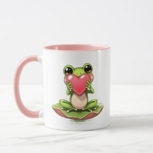 Ich liebe Dich   Personalisierte Chibi-Kröte Tasse