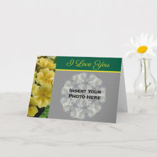 Ich liebe dich Primelblumen Personalisiertes Foto  Karte