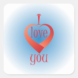 Ich Liebe dich Quadratischer Aufkleber