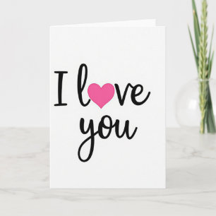 Ich liebe dich rosa Herz Mattkarte Karte