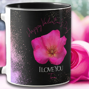 Ich liebe Dich - Rose - Personalisierter Valentins Tasse