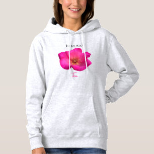 Ich liebe Dich - Rose - Personalisiertes Valentins Hoodie