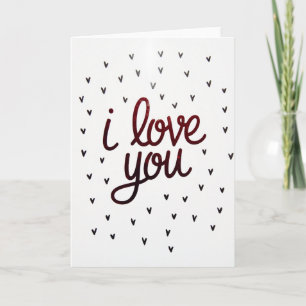 Ich liebe dich rote Glitter-Herzen-Karte Karte