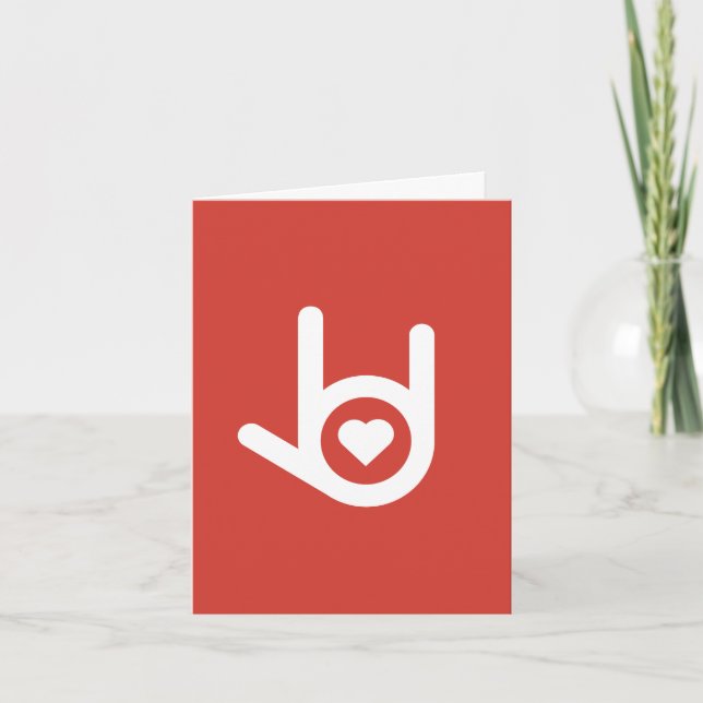 Ich Liebe dich, rote Grußkarte Dankeskarte (Vorderseite)