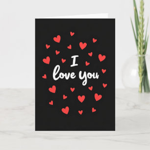Ich liebe dich rote Herzen Flachdruck Karte