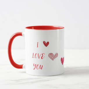 ICH LIEBE DICH ROTER BECHER TASSE