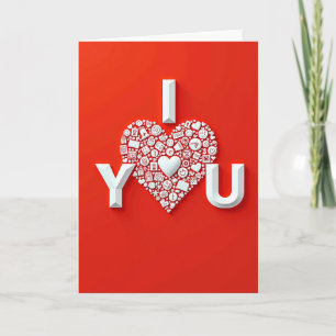 Ich liebe dich, rotes Herz Karte
