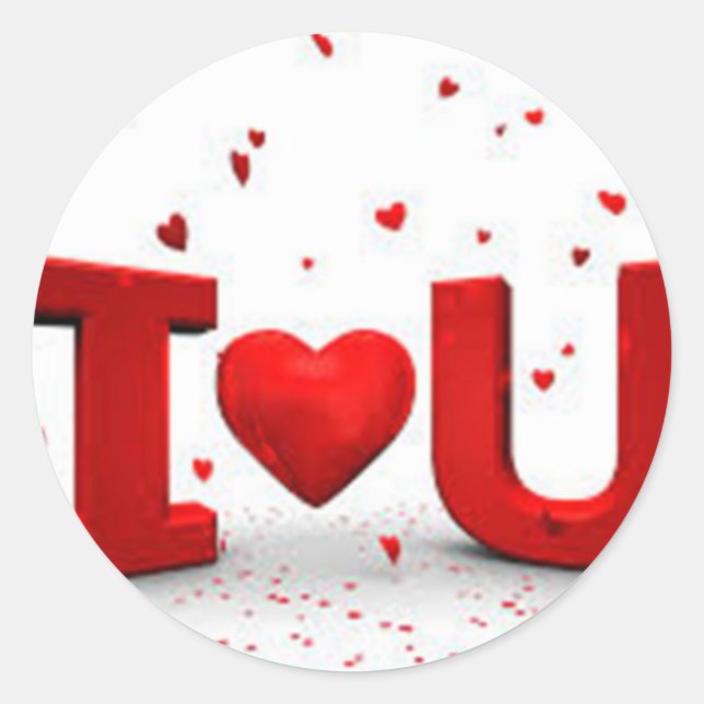 Ich Liebe dich Runder Aufkleber (Vorderseite)