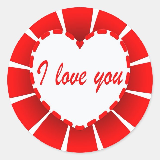 Ich Liebe dich Runder Aufkleber (Vorderseite)