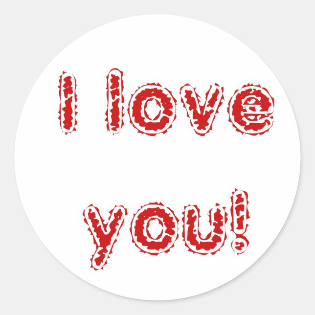 Ich Liebe dich! Runder Aufkleber (Vorderseite)