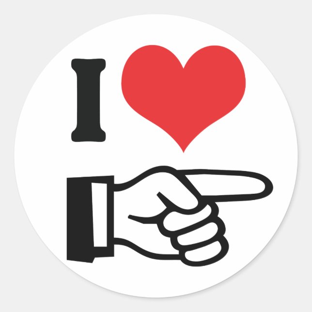 Ich liebe dich runder aufkleber (Vorderseite)