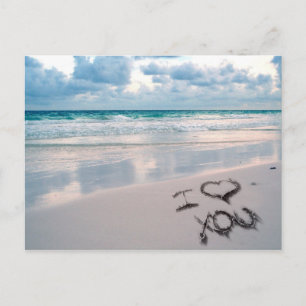 Ich Liebe dich, Sand am Strand Postkarte