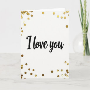 Ich liebe Dich Schriftzug Gold Karte