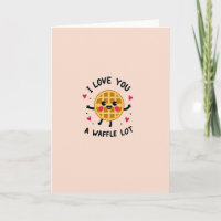 Ich liebe dich sehr Grußkarte mit Waffel-Motiv