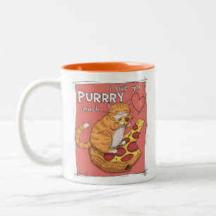 Ich liebe dich sehr lustiges Katzenliebhaber-Gesch Zweifarbige Tasse