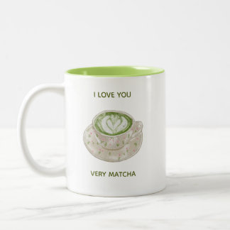 Ich liebe dich sehr Matcha Zweifarbige Tasse