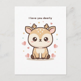 Ich liebe dich sehr süße Puchi Dōshi Reh Weihnacht Postkarte