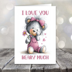 Ich liebe dich sehr Teddy Bär Valentinstag Feiertagskarte