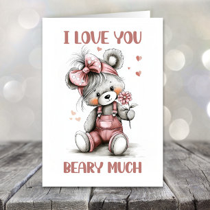 Ich liebe dich sehr Teddy Bär Valentinstag Feiertagskarte