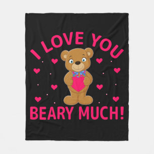 Ich liebe dich sehr Teddybär Fleecedecke