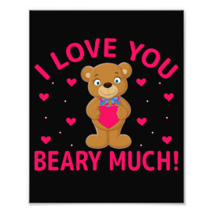Ich liebe dich sehr Teddybär Fotodruck