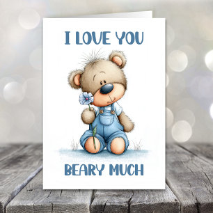 Ich liebe dich sehr Teddybär Valentinstag Feiertagskarte