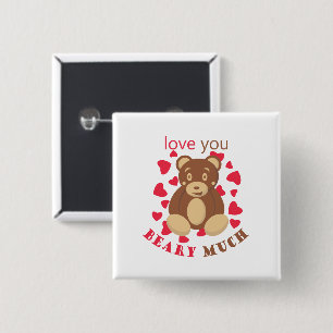 Ich liebe dich sehr zum Valentinstag Button