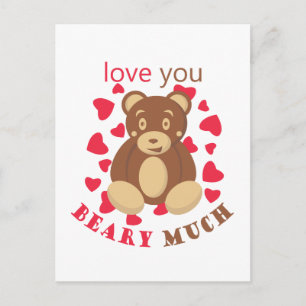 Ich liebe dich sehr zum Valentinstag Postkarte