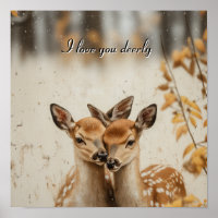 Ich liebe dich sehr Zwillingskitze Wald Wandbild