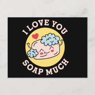 Ich liebe dich Seife viel Valentin Postkarte