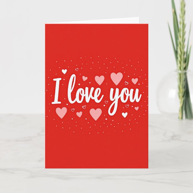 Ich liebe dich Simple Hearts Karte (Vorderseite)