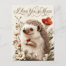 Ich liebe dich so sehr: Igel-Herz-Design Postkarte