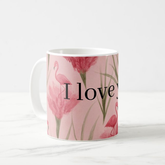 "Ich Liebe dich so wie du bist" Grußkarte Kaffeetasse (Vorderseite Links)