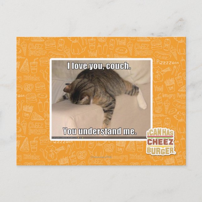 Ich Liebe dich, Sofa. Postkarte (Vorderseite)