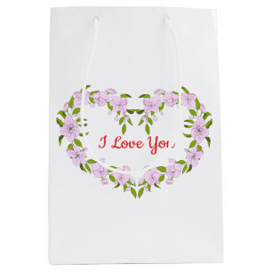 Ich liebe dich Süße Blumen Mittlere Geschenktüte