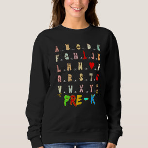 Ich liebe dich süßes Monster Alphabet Hallo Vorsch Sweatshirt