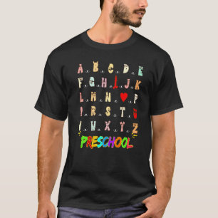 Ich liebe dich süßes Monster Alphabet Hallo Vorsch T-Shirt