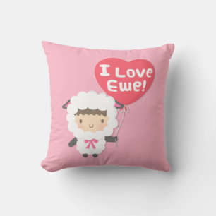 Ich liebe dich süßes Schaf Zimmerdeko Rosa Kissen