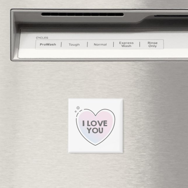 Ich liebe dich Text in süßem Herzen Magnet (In Situ (Geschirrspüler))