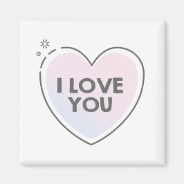 Ich liebe dich Text in süßem Herzen Magnet