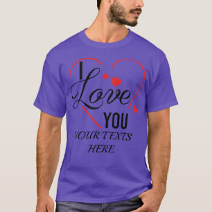 Ich liebe dich Text mit roter Herzform-Grafik für T-Shirt