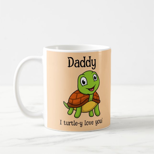 Ich liebe dich total, Daddy! Süße Schildkröte zum  Kaffeetasse (Links)