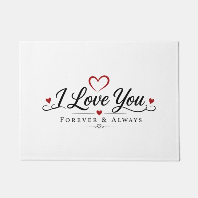 Ich liebe dich Typography Design Fußmatte (Vorderseite)